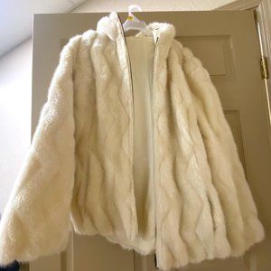 Cream colored- Faux Fur Reversible Coat